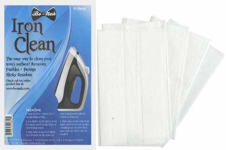 The easy way to clean your iron’s surface!  IRON CLEAN Your Secret Weapon for Removing: • Fusibles • Facings • Sticky Residues ….. Just wipe your hot iron over the cleaning cloth with a paper towel or rag underneath