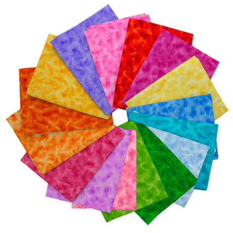 It takes two to tango…color and texture! Add some shimmy to your quilting and sewing projects with 84 combinations of pure color delight ranging from soft pastels to vivid brights, neutrals, to earth tones. ©QT Fabrics