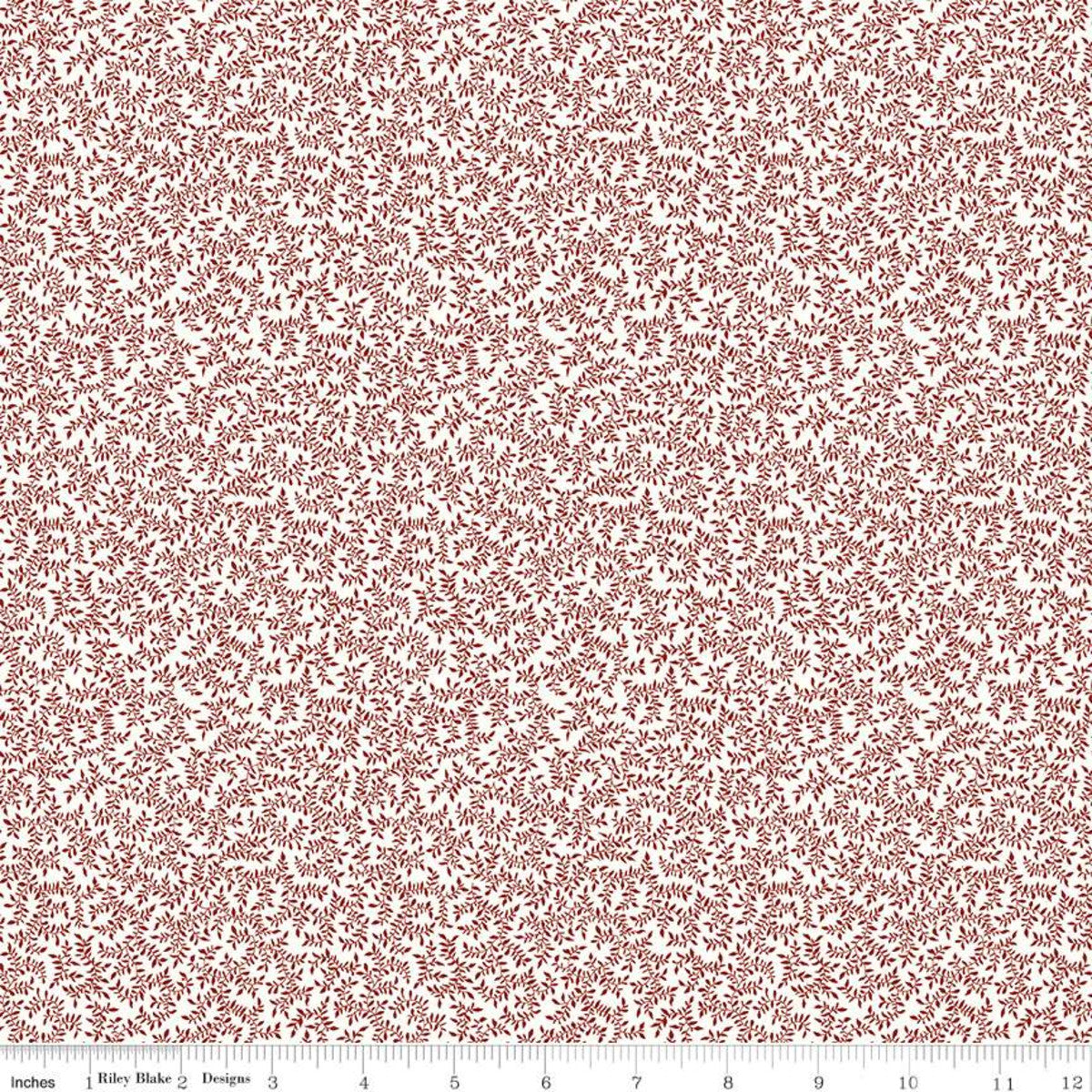 Tiny viney red floral design on a white background - very simple design and can be spruced up by adding it with another fabric! 