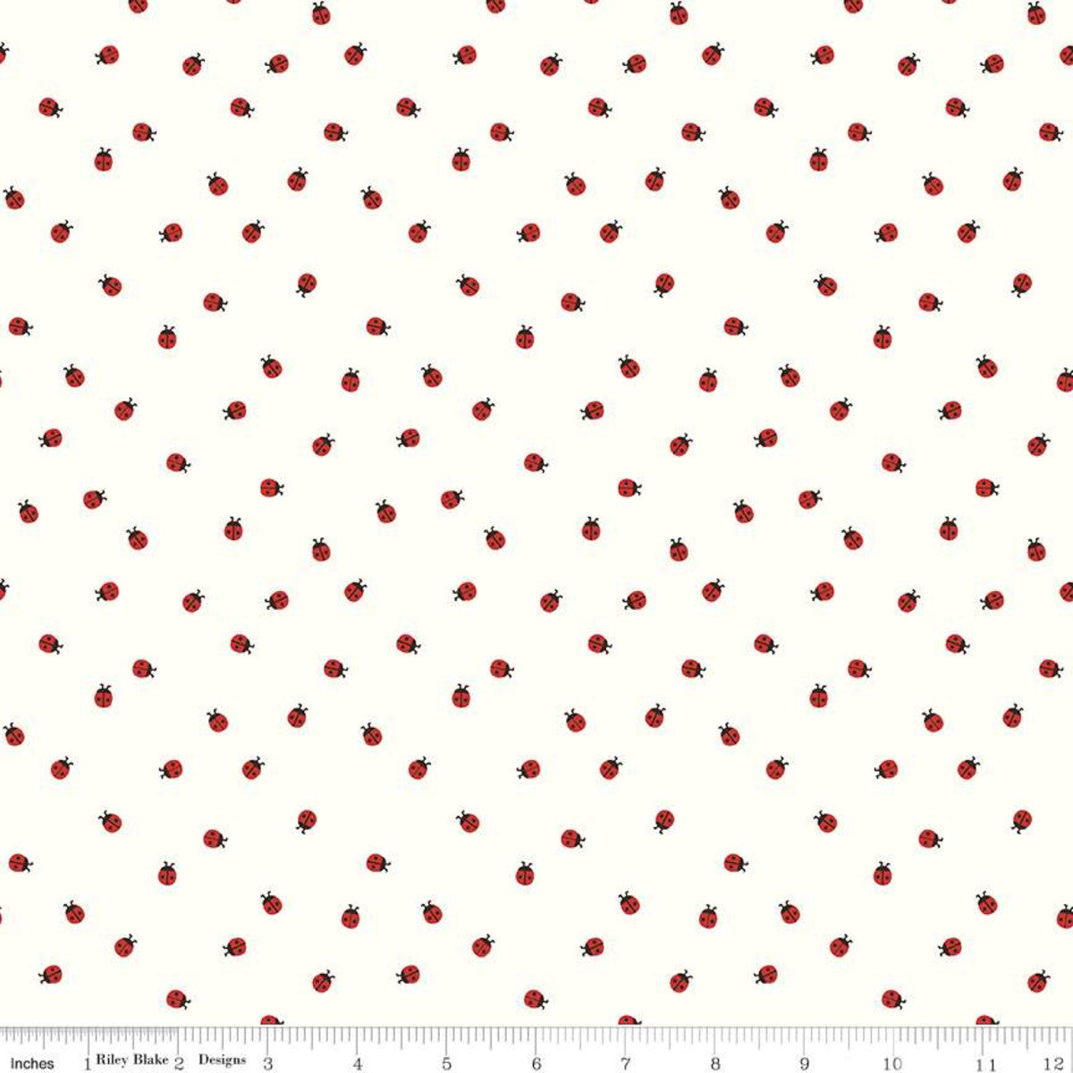 Tiny lady bugs on a white background! This print is so sweet and cute - very simple design and can be spruced up by adding it with another fabric! 