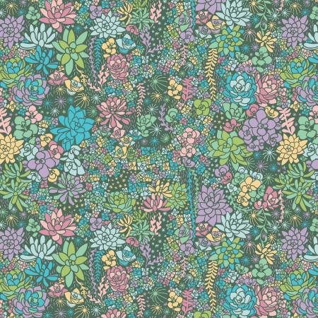 This fabric is from Riley Blake Studio - This fabric features an array of different succulents in different colors. There is an illustrated quality to the design that makes it so much fun to look at. The more you look at this fabric the more plants you notice! 