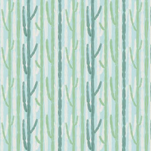 This fabric is from Riley Blake Studio for Arid Oasis Collection by Melissa Lee - This fabric features cacti all over in lime green, dark green, and white, over a seafoam green background. There is an illustrated quality to the design that makes it so much fun to look at. 