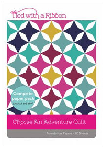 This Foundation Paper Pack for use with the Choose your Own Adventure quilt contains: 85 pre-printed Template Sheets. Simple and easy so you can get sewing straight away, no need to worry about whether you have the correct printed size - these are ready to go. For use with the Choose Your Own Adventure Quilt. Please Note: Choose Your Own adventure Pattern Required