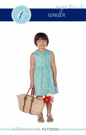 Ginger is a timeless waistline sundress with soft details creating a delightful dress for girls of many ages. There is a ruffle down the front of the dress and a ruffle around the neck attached with a bias band. The dress buttons down the front and come to just above the knee. VIEW A is fully lined and VIEW B has a lined bodice with a skirt facing.