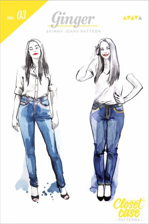 With a modern and flattering cut, Ginger Jeans are the daily staple you'll reach for again and again. View A features a comfortable low rise with narrow stovepipe legs. View B is sexy and high-waisted with skinny legs and a tummy-slimming pocket stay. Engineered to be as flattering as possible, Ginger Jeans feature subtly shaped back pockets to highlight the curve of the bum, slimming side seams and a high back rise to prevent peekabooty.