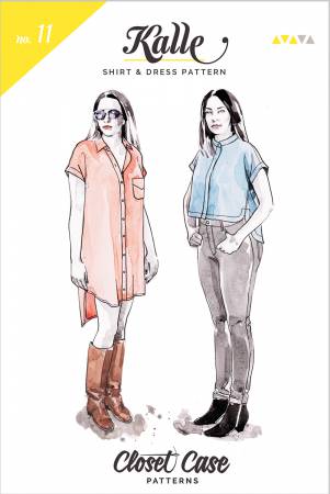 With a loose, body skimming silhouette and a number of interchangeable features, the Kalle Shirt & Shirtdress is the ultimate in chic, easy dressing.  View A is cropped with a wide faced hem, View B is a tunic length shirt inspired by classic men's oxfords, and View C is a stylish shirt dress with a high-low hem. All versions feature a subtly curved yoke, kimono sleeves with arm cuffs, and a dramatically shaped hem.