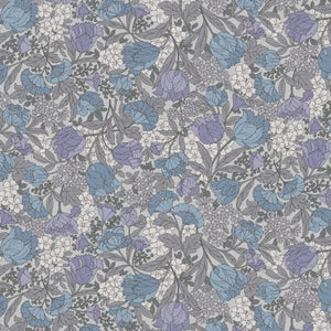 This lovely fabric is a cotton linen blend - Considered "Sheeting" since it is such a light-weight fabric. Although it is a lighter weighted fabric, it still has a flax feel due to the linen. This Fabric resembles a Liberty of London floral fabric with its dainty floral toss. Blues, periwinkles, lilacs and whites. This fabric would make a beautiful bag, pillow, jacket or even pants! There is so much you can do with it!