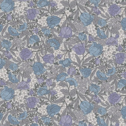This lovely fabric is a cotton linen blend - Considered "Sheeting" since it is such a light-weight fabric. Although it is a lighter weighted fabric, it still has a flax feel due to the linen. This Fabric resembles a Liberty of London floral fabric with its dainty floral toss. Blues, periwinkles, lilacs and whites. This fabric would make a beautiful bag, pillow, jacket or even pants! There is so much you can do with it!