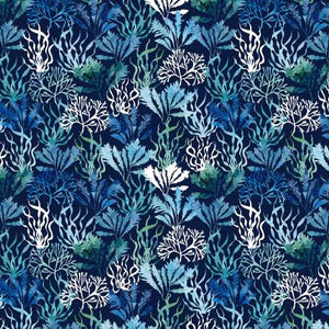 From Michael Miller Fanciful Sea Life by MMF Collection In Animals, Bugs & Insects This whimsical twirling seaweed contains a bunch of different types of seaweed in a range of hues. This fabric is a great addition to any collection or project!