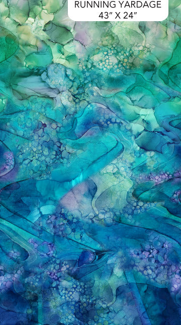 By Deborah Edwards and Melanie Samra for Northcott Studio - This collection is full of ocean themed prints. This one in particular features a gradient design that almost looks like a batik. Beautiful greens and blues. 