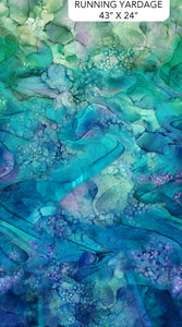By Deborah Edwards and Melanie Samra for Northcott Studio - This collection is full of ocean themed prints. This one in particular features a gradient design that almost looks like a batik. Beautiful greens and blues. 
