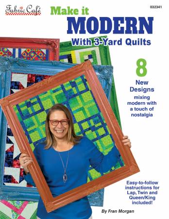 20 page book; 8 quilt designs written for 3 sizes- Lap, Twin and Queen/King. Easy to kit-3, 1-yard cuts make lap quilt kit. Twin uses 2 lap kits, Q/K uses 4 lap kits.  Pages: 20 Softcover