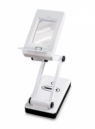 The Super Bright LED Magnifier has 18 LED's with a 3X Built-In Magnifier. Great for reading small text or providing a closer look when working on your hobbies. 18 LED's surround magnifier to illuminate your task. Snap cover keeps magnifier clean and clear when not in use. Powered by USB cord or 4 AAA Batteries, touch power switch with 3 different levels of brightness - 30%, 50%, & 100%. (Adjustable Lamp that Folds up to 9.5in and down Flat to 1.5in)