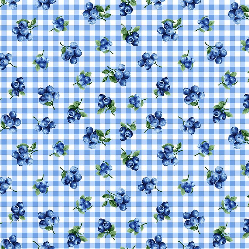 Blueberry gingham fabric is perfect for summer! This has a coordinating fabric "Blueberry Stripe" get creative with this cute collection. 