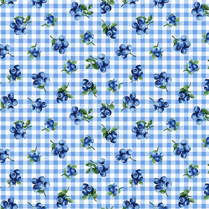 Blueberry gingham fabric is perfect for summer! This has a coordinating fabric "Blueberry Stripe" get creative with this cute collection. 
