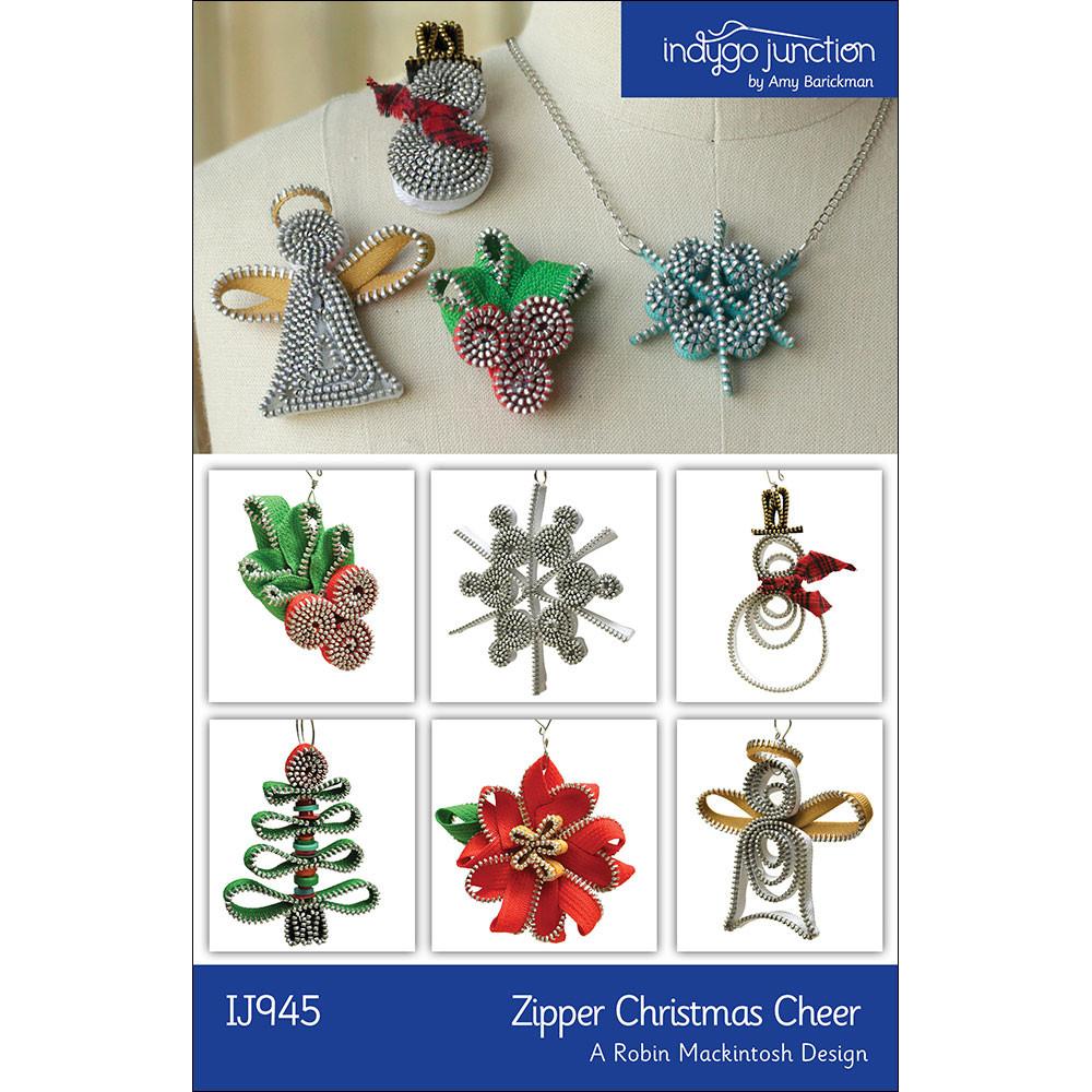 Add “zip” to your handmade holidays with our unique zippers creations. A charming collection of Christmas jewelry and ornaments to craft for yourself, for gifts or to add to holiday packages! Ornament & jewelry designs included: snowflake, holly, snowman, angel, poinsettia and Christmas tree. Approximate size: 3”. PATTERN ONLY Zippers are not included. 