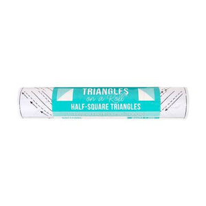 Use this size to make 1in finished size half square triangles. The seam allowances are included in the pattern, so all you need to do is sew and cut using the pattern on the paper. Instructions are provided on the paper. Each roll makes 1200 half square triangles.