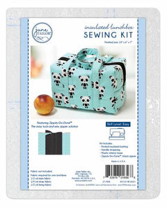 This stylish insulated lunchbox sews up quickly. With finished dimensions of 10 x 6 x 7 inches, this large bag can easily hold lunch for two. Kit includes insulated stabilizer printed with sewing pattern, Zippity-Do-Done™ pre-sewn zipper in Red, webbing for handles, plastic interior base for added bag stability and detailed instructions.