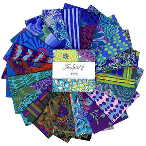 This beautiful cool tone charm pack is designed by Kaffe Fassett for Freespirit Fabrics. Titled "August 2022" in cool tones this charm pack includes a bunch of florals, blenders and polka dots! Great for quilting, crafting and much more. 
