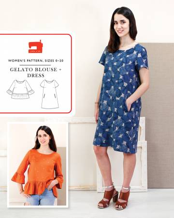 Relaxed pull-on peplum blouse and A-line dress feature a scooped neck and bust darts. The blouse, View A, includes ruffled peplum and sleeve as well as a button-placket back detail. The A-line dress, View B, includes short sleeves, double-welt angled front pockets and a center-back seam. You’ll find so many ways to sew this versatile pattern, which also includes detailed instructions for doing a full bust adjustment. Women's sizes 0-20.