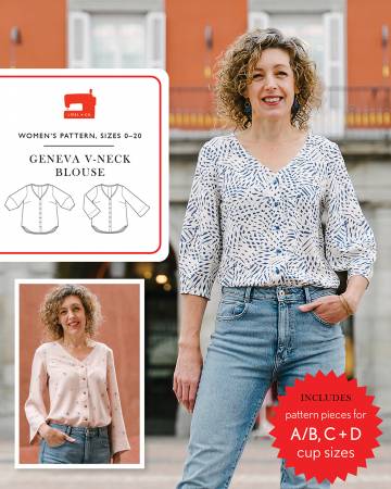 The simple, basic, pull-over top features a gently curved neckline & hemline, 3/4 length sleeves and a horizontal gathered seam detail in the back. Two lengths are included: mid-hip and mid-thigh. Make this top in cotton or create in voile or rayon for a beautiful drape. Sizes: XS - 3XL