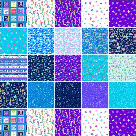 From KANVAS by Benartex Mystical Mermaids by Kanvas Studio Collection In Pre-Cut Fabrics DESCRIPTION 10in Squares, 100% Cotton