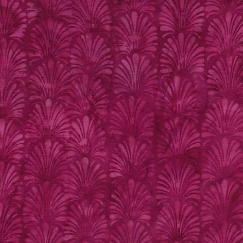 Beautiful deep magenta/hot pink rayon with plume design. Creates an illusion of seashells! 100% rayon, 45"