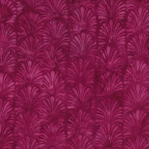 Beautiful deep magenta/hot pink rayon with plume design. Creates an illusion of seashells! 100% rayon, 45"