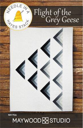 Flight of the Grey Geese is just a fun take on the traditional Flying Geese design. The quilt uses two of the Gelato fabrics by Maywood Studio. This is a beautiful abstract quilt. Great size for a baby quilt. Finished size 48" x 63". 