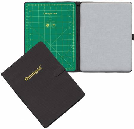 Omnigrid FoldAway is a portable cutting and pressing station. The gridded cutting mat is 8-3/4in x 11-3/4in and the non-stick ironing surface is 8-3/4in x 11-3/4in are side by side. It can be used on any work surface and great for trimming foundation piecing or cutting around templates. Use both sides, or fold one under. It folds for convenience, small size fits in travel or tote bag, easy storage and has handles for easy carrying. 