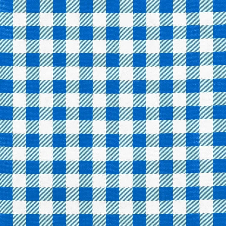 This cassic blue gingham oilcloth fabric is simple and clean. Ideal for tablecloths and toppers, window treatments, kitchen accessories, closet drawer and shelf liners, totes, wall coverings, and place mats. Waterproof with a shiny and smooth surface that can be easily wiped clean, this fabric has also been tested and passes the National Fire Protection Agency 701 classification for commercial and residential use.