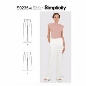 Size 6-14  Pants with pleats and pockets - in 3 lengths  Fabrics - crepes, linen and linen blends, rayons, sateen, silky types, wool and wool blends