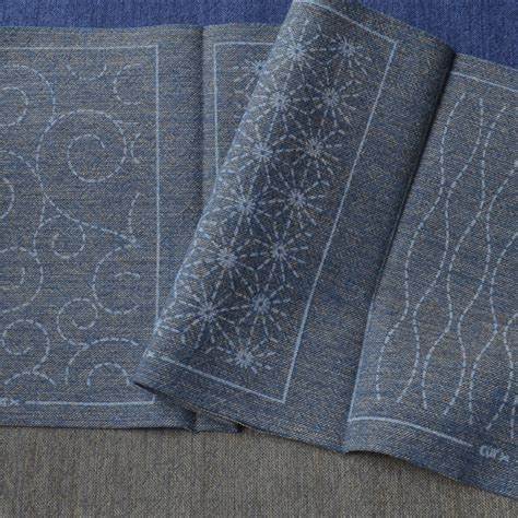 Stitch and add to your fabric jeans, jackets and more.  Fabric: Olympus quality fabric - Sakizome-momen #OL100-U (Denim-look) Cloth Size: 40in x 8in Pre-printed pattern: 6 patterns, washout. Usage after stitching: Quilting, Patch-working and Mending.