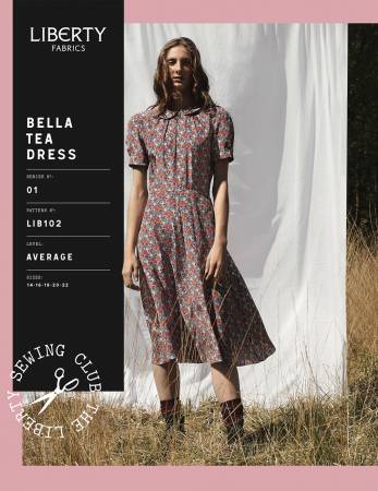 Liberty Sewing Club pattern by Liberty of London.  Classic day dress with a puffed sleeve.  Perfect for sipping a cupa tea!