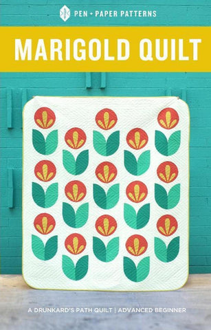Marigold by Pen + Paper Patterns  This delightful quilt can be customized to go along with your favorite season or favorite colors.  Baby, Throw, and Twin sizes included.