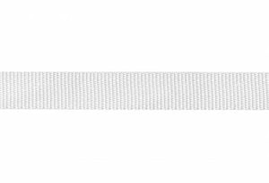 Poly Propylene webbing great for handles and other strapping needs. 1 inch wide. Great for use with parachute clips or D rings.  Sold by the yard.