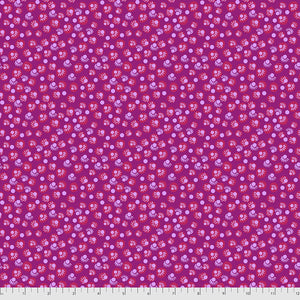 Dot your Eyes in Magenta from the Bright Eyes Collection by Anna Maria for Freespirit Fabrics.  Small pink and red eyes & lashes on a magenta background.  100% Cotton, 44/5"