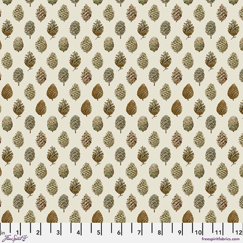 This fabric from Freespirit is perfect for all your fall projects. Beautifully detailed pinecones on a cream beige background. 