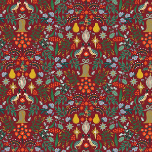 Rifle Paper has done a Holiday Line! It stays true to its name being called the Holiday Classics! It's got partridge, mistletoe, poinsettia, fir trees, the Nutcracker, stars, lights and the land of sweets!  Collection: Holiday Classics Designer: Rifle Paper Co Manufacturer: RJR - Cotton + Steel 100% fine cotton