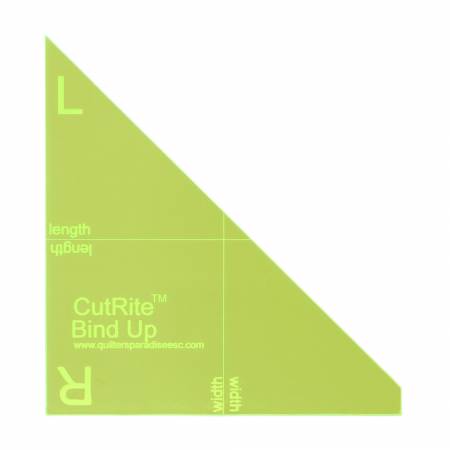 The fast and easy way to finish your binding with perfect mitered seams every time. No measuring required. Works on all binding strip widths. The fluorescent green color makes lines clear & easily seen on all fabrics.  Color: Green Made of: Plastic Use: Quilting Ruler Size: 5in x 6in Included: One Ruler