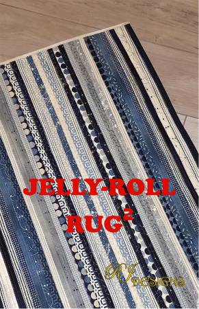 I designed this Jelly-Roll Rug Squared pattern as a simpler version of the original Jelly-Roll Rug pattern for my 4 sisters who wanted in on the fun. We made them at one of our annual Sister’s Retreats. Now, all skill levels may participate in the joy of Jelly-Roll Rug making! No stitching around tight curves, just sewing straight, "seams.:" Uses 1 Jelly Roll