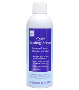 Will not gum needle and washes out completely. Is odorless and colorless; works best on cotton batting. 