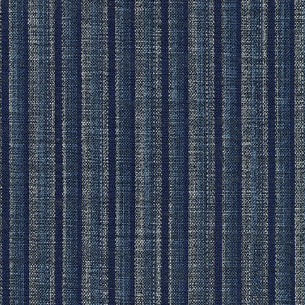 Varigated blue vertical stripe homespun, 100% cotton fabric.  By Sevenberry for Robert Kaufman Fabrics.  100% Cotton, 44/5"