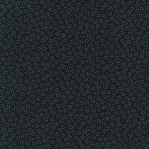 Small blue flower dispersed on an indigo background.  100% cotton homespun fabric by Sevenberry for Robert Kaufman.  43"