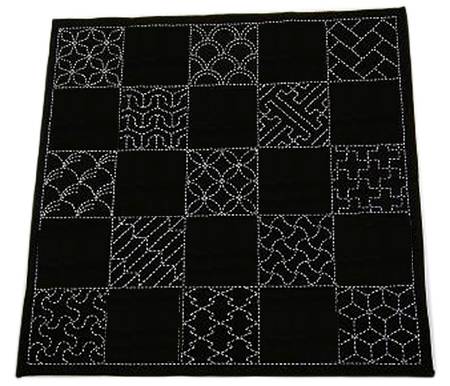 Japanese traditional stitching technique, which is very easy to learn. It's stitching lines make simple and beautiful patterns on the cloth.  Color: Blue Made of: 100% Cotton Size: 20in x 20in Use: Sashiko Sampler