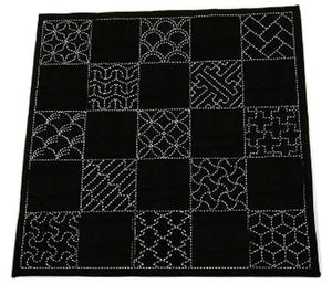 Japanese traditional stitching technique, which is very easy to learn. It's stitching lines make simple and beautiful patterns on the cloth.  Color: Blue Made of: 100% Cotton Size: 20in x 20in Use: Sashiko Sampler