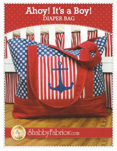 Create a beautiful nautical diaper bag! Measuring 16½" high × 22" wide × 5" deep (not including handles), this adorable bag will hold all your belongings comfortably! Full color pattern includes photo instructions.