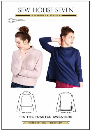 The Toaster Sweaters consist of two different high neck top designs to keep you toasty warm and stylish in the cooler months. They are both very simple to sew and perfect for sewists of all levels who want to try their hand at sewing knits. These sweaters are designed to be constructed using knit fabric with at least 20 percent stretch around the width of the body.