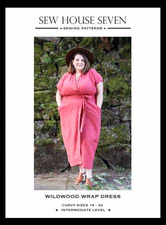 The Wildwood Wrap Dress is a shawl collar wrap dress with a detached, obi-inspired belt. It features waist and shoulder pleats for a dreamy drape around the neckline, a slim sirt with deep pockets and a wide, faced hem. There are two sleeve options - dolman rolled-up sleeves or short cut-on sleeves. There are also two hem lengths - below the knee and midi-length. Both standard size and curvy.