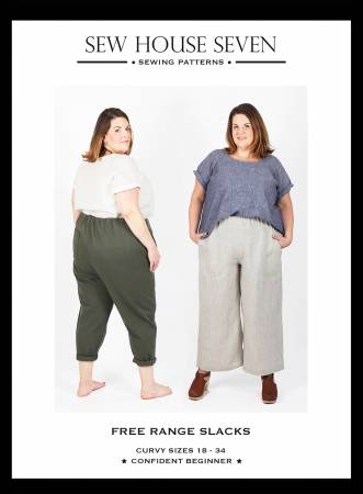 Feel free to roam in the comfort of a stylish elastic high waist when you wear the Free Range Slacks. There are two options, a tapered leg version and a straight, cropped version.